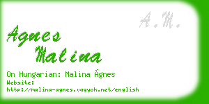 agnes malina business card